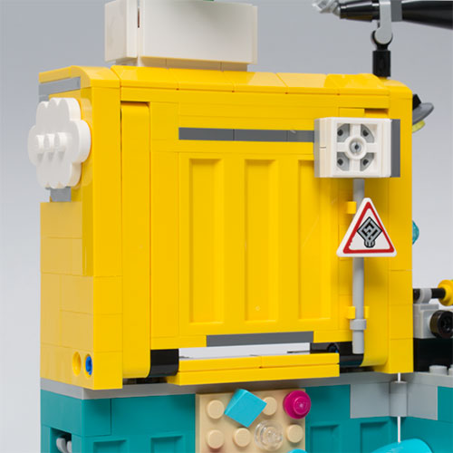 garage side of the yellow container
