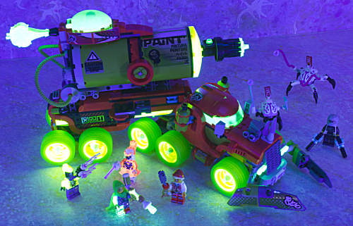 set under black light