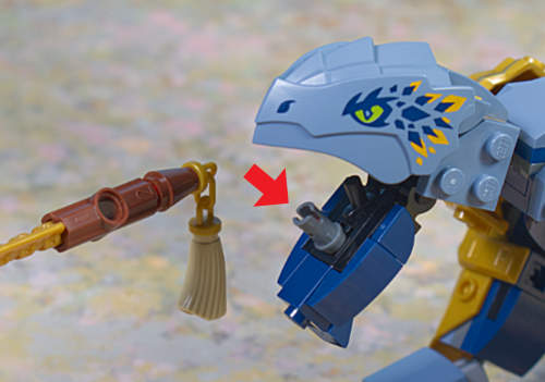 tongue with pin attached