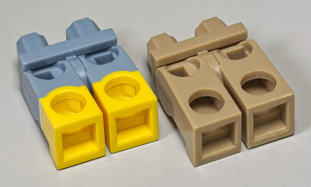 comparing dual molded to single molded legs